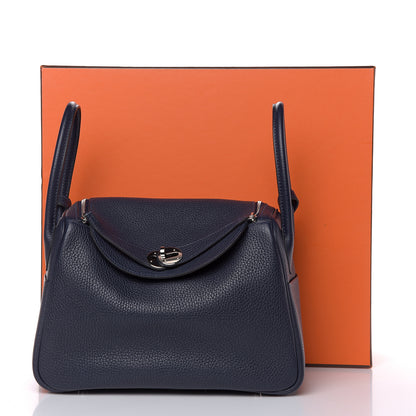 Hermes Taurillon Clemence Lindy 26 Bleu Nuit 12 of 12