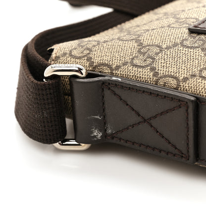Gucci GG Supreme Monogram Medium Flat Messenger Bag Beige Brown 12 of 13
