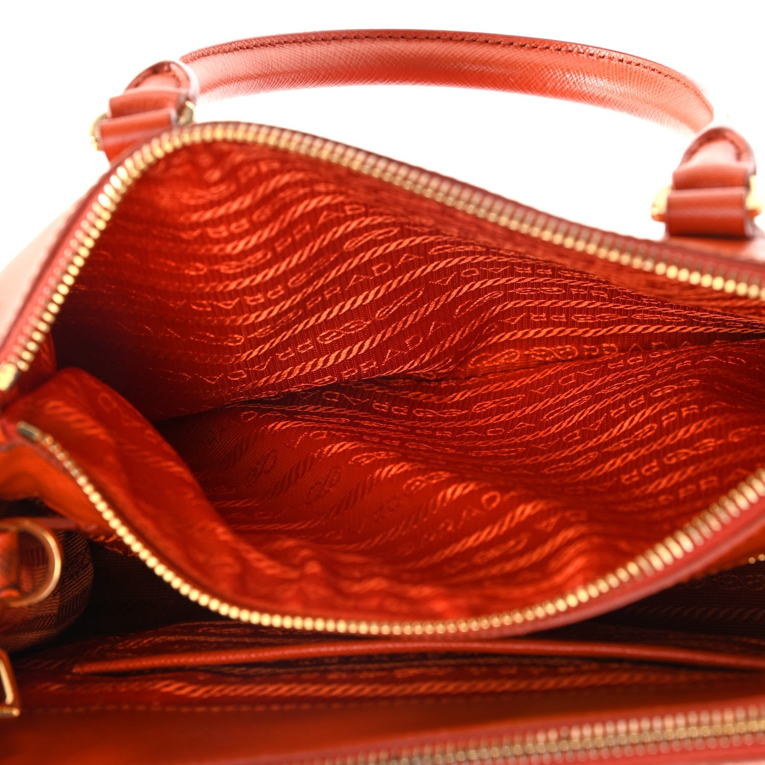 Prada Saffiano Mini Galleria Double Zip Tote Papaya 7 of 16