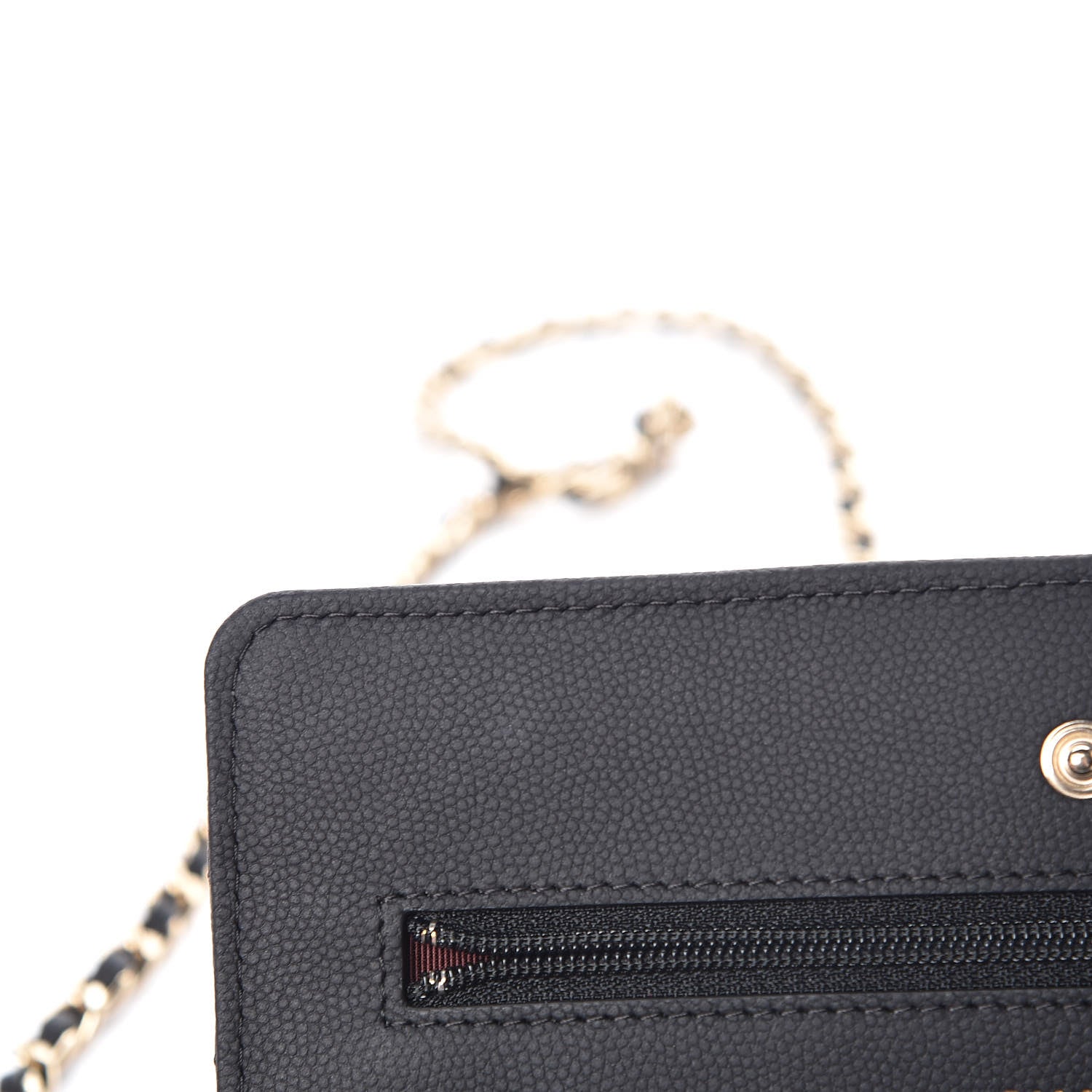 Chanel Caviar Chevron Quilted Wallet On Chain WOC Black 11 of 11