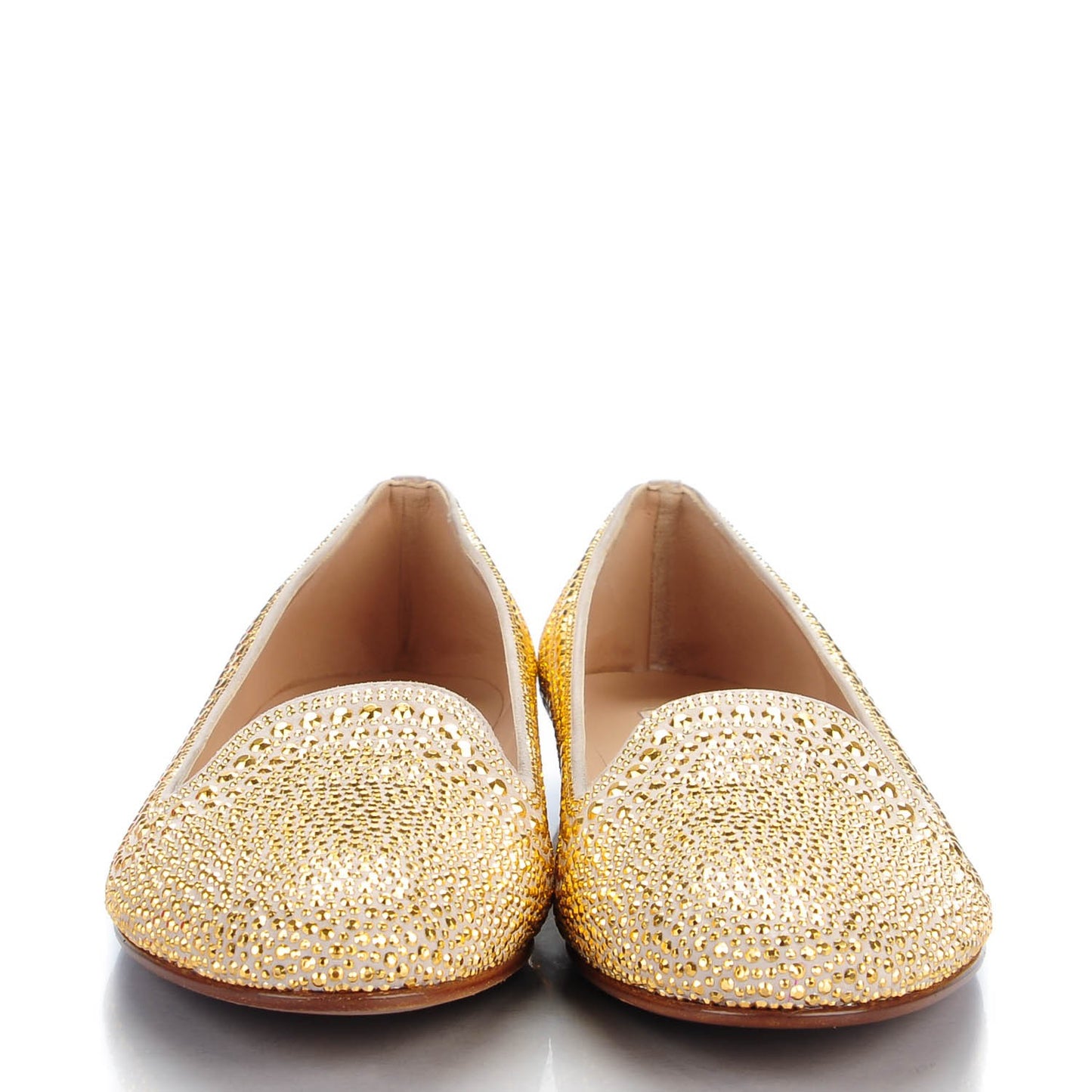 Studded Belgian Loafer Flats 38.5 Gold