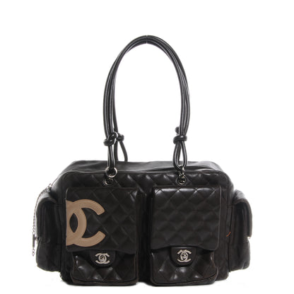 Chanel Calfskin Quilted Large Cambon Multipocket Reporter Brown Beige 1 of 8