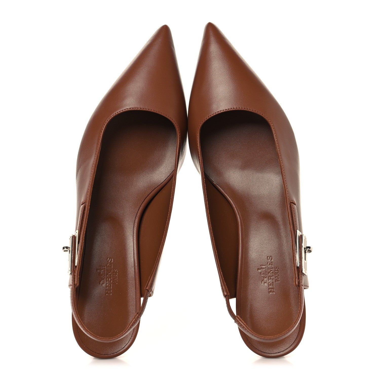 Hermes Nappa Lover 40 Slingback Pumps 38.5 Gold 2 of 10