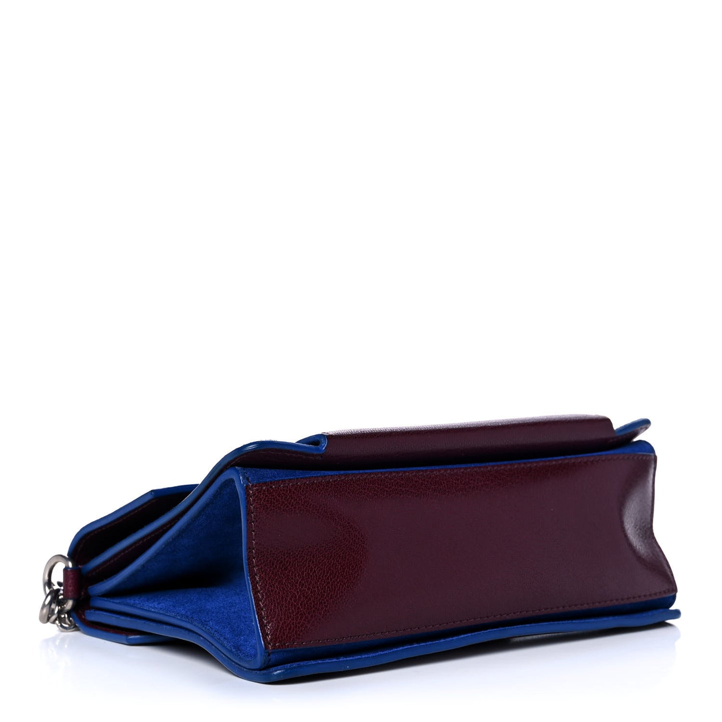 Goatskin Suede Small GV3 Shoulder Bag Aubergine Blue
