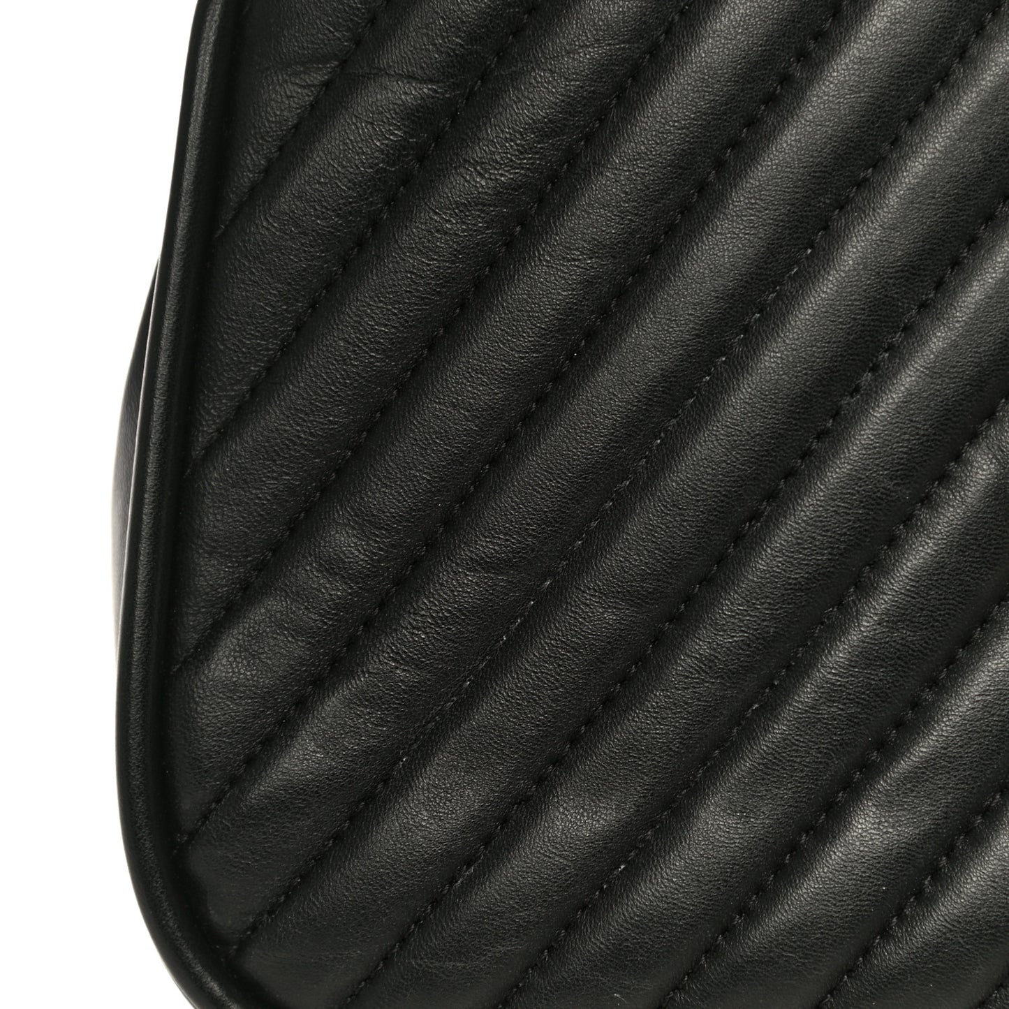 Lambskin Reverse Chevron Quilted Round Top Handle Flap Black
