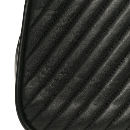 Chanel Lambskin Reverse Chevron Quilted Round Top Handle Flap Black 14 of 18