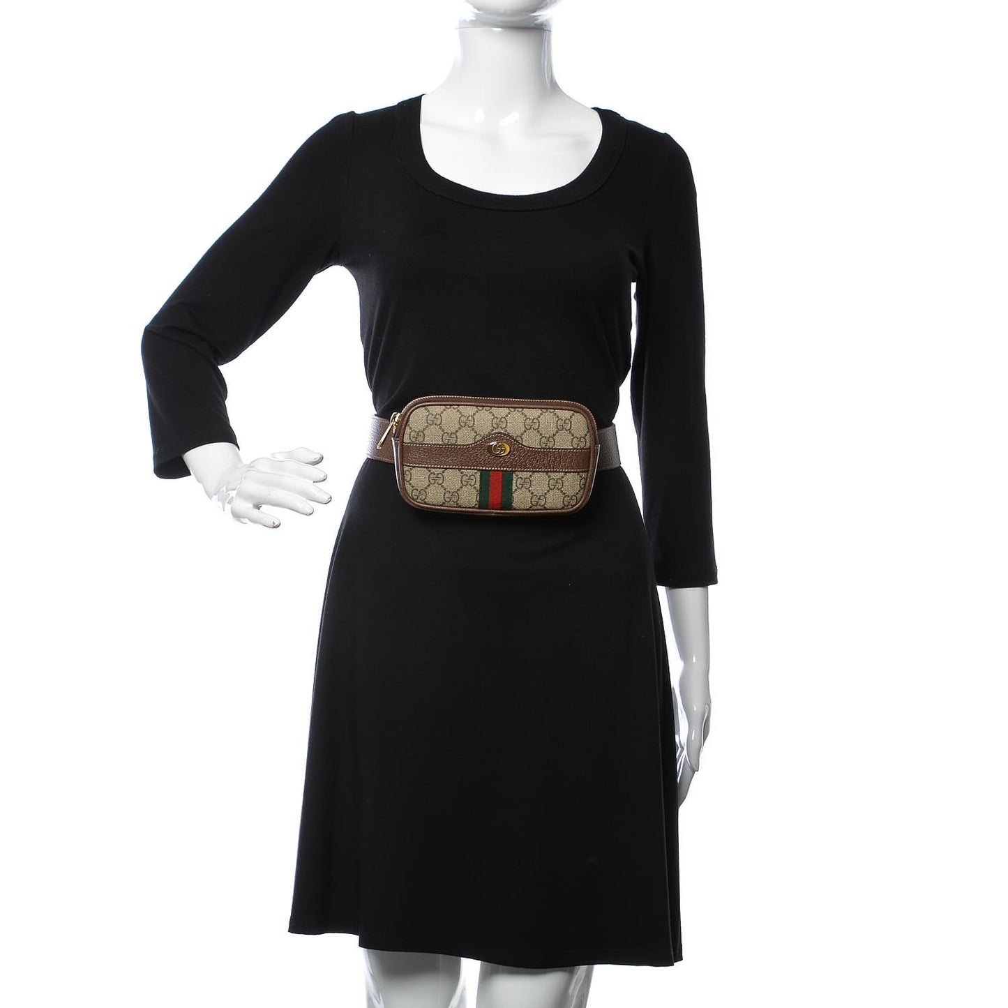 GG Supreme Monogram Ophidia Belted iPhone Case 85 34 Dark Brown