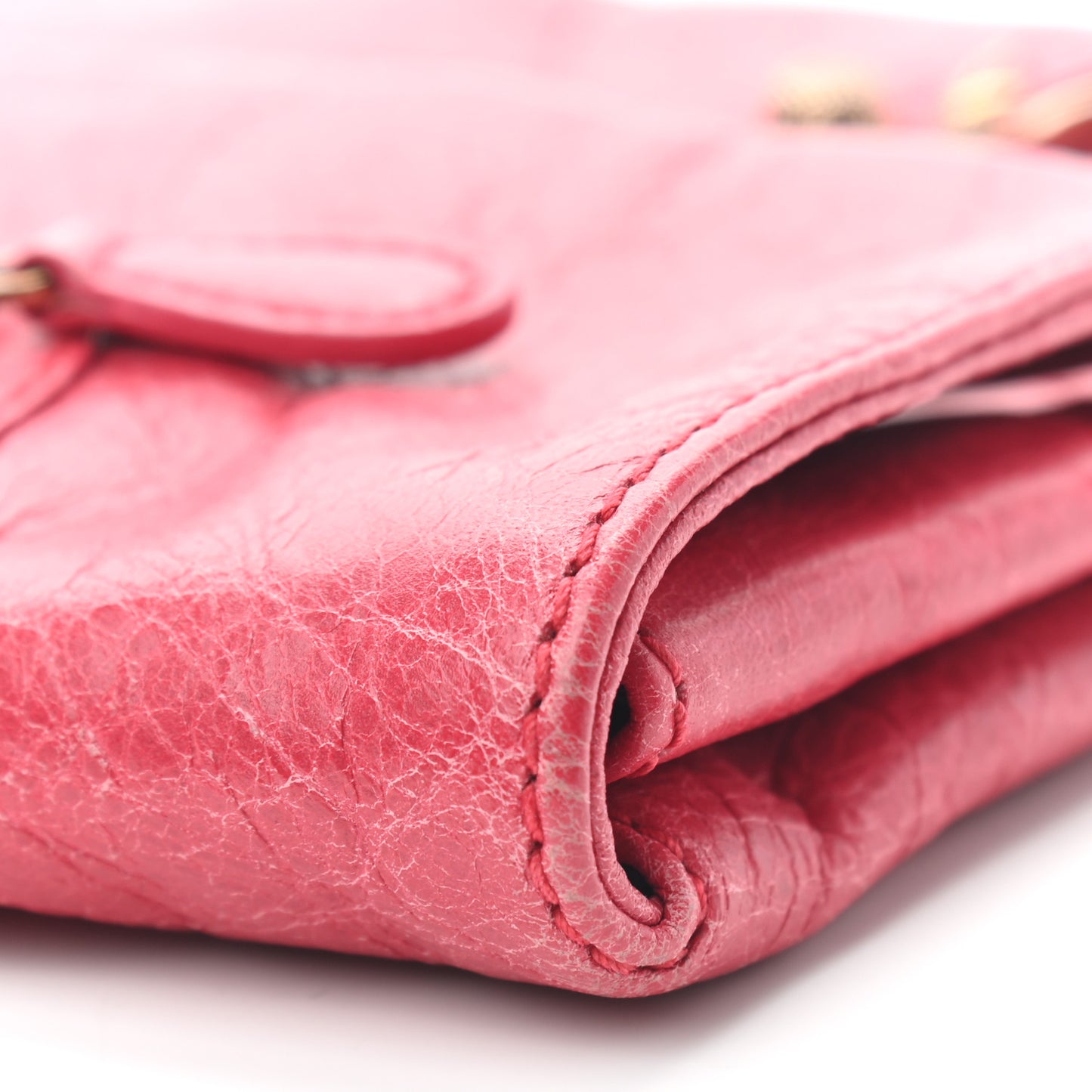 Agneau Giant 12 Gold Hardware Envelope Clutch Rose Thulian