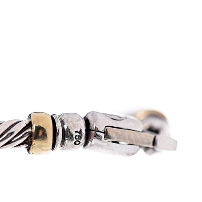 David Yurman Sterling Silver 18K Yellow Gold Pearl Metro Cable Bracelet 4 of 4