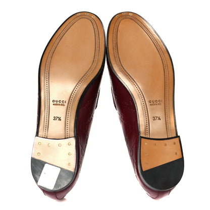 Gucci Guccissima Womens Jordaan Loafers 37.5 Rosso Ancora 6 of 11