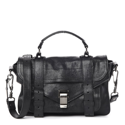 Proenza Schouler Lambskin Tiny PS1 Satchel Black 1 of 11