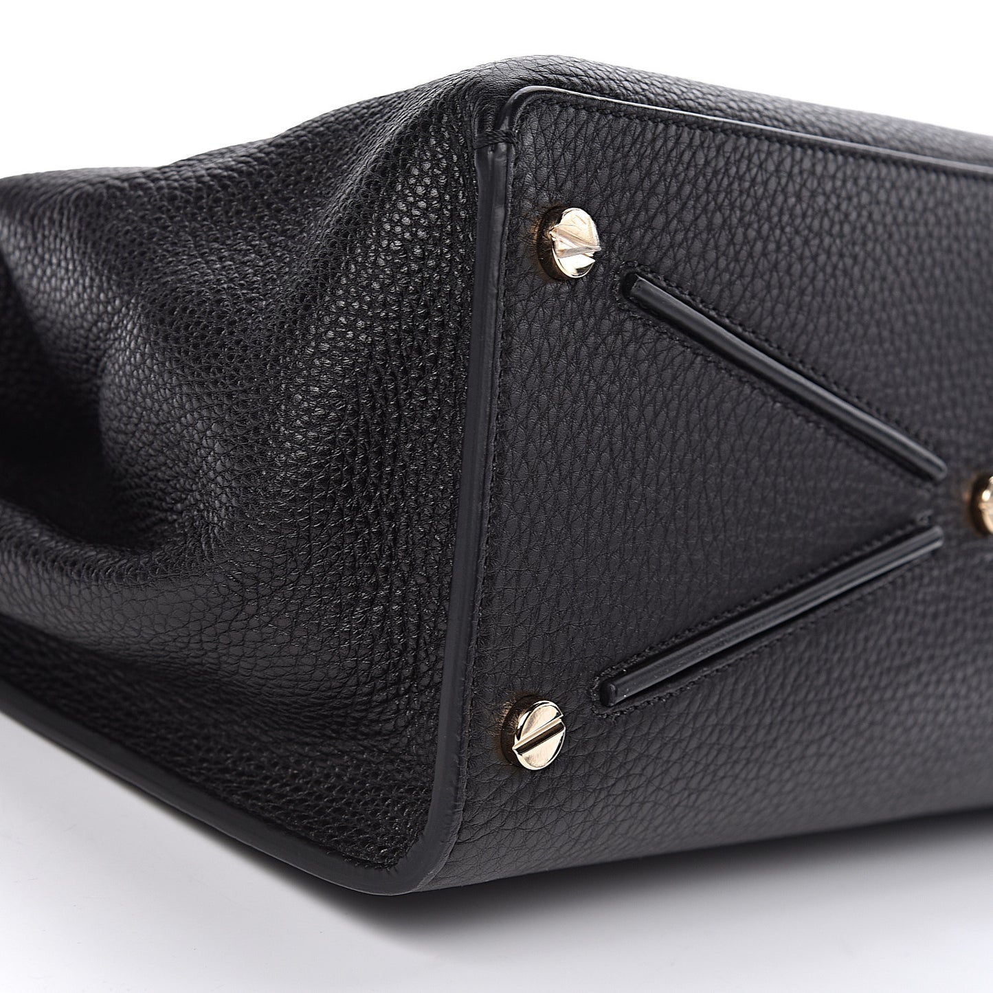 Pebbled Calfskin Large JoyLock Satchel Black