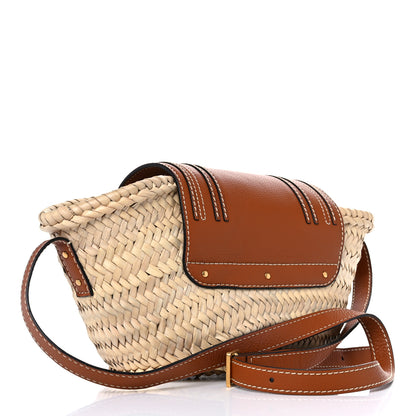 Chloe Raffia Calfskin Marcie Basket Tan 3 of 13