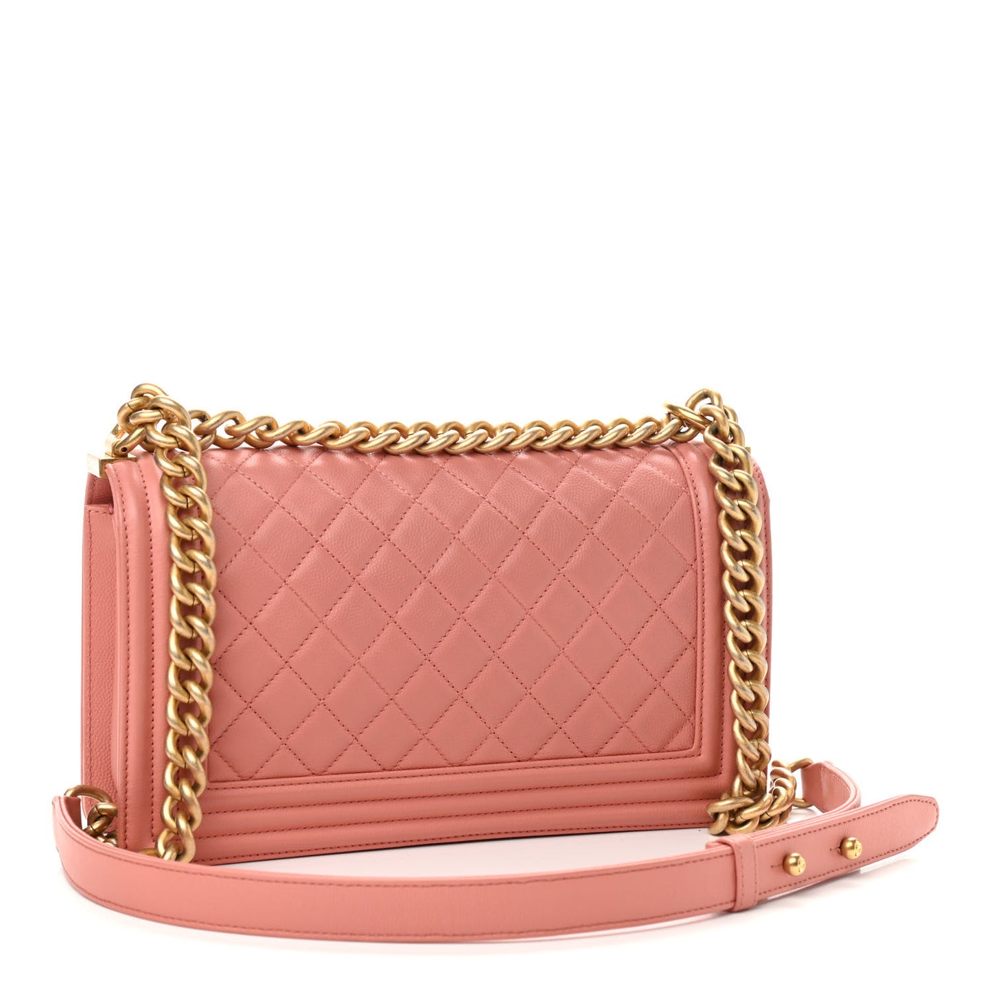 Caviar Quilted Medium Boy Flap Pink