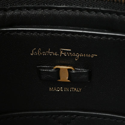 Salvatore Ferragamo Crochet Medium Viva Bow Shoulder Bag Black White 5 of 8