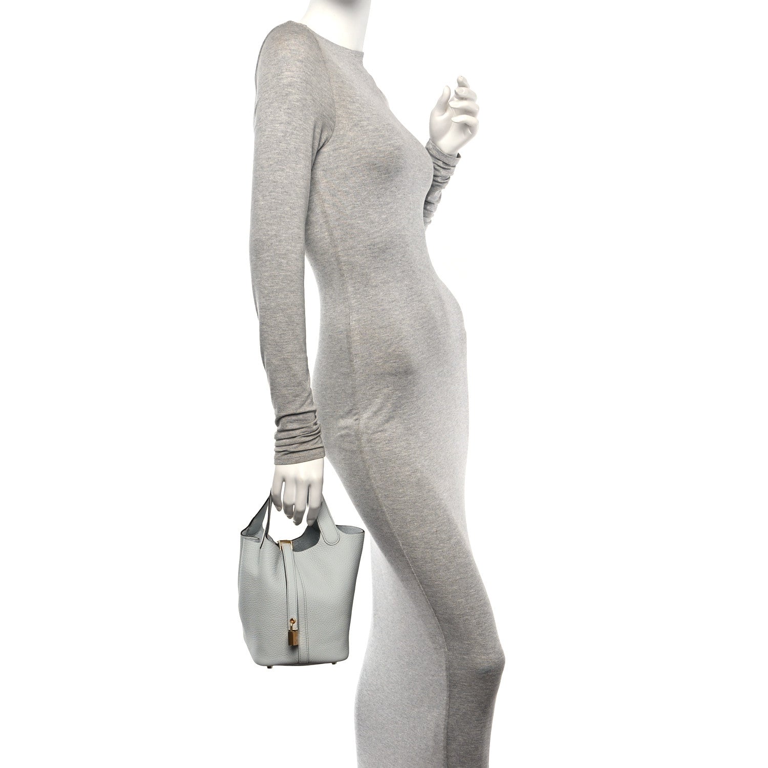 Hermes Taurillon Clemence Picotin Lock 18 PM Bleu Pale 3 of 11