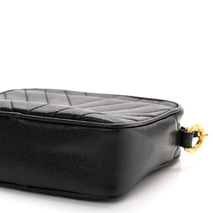 Chanel Caviar Chevron Quilted Camera Case Black 10 of 10