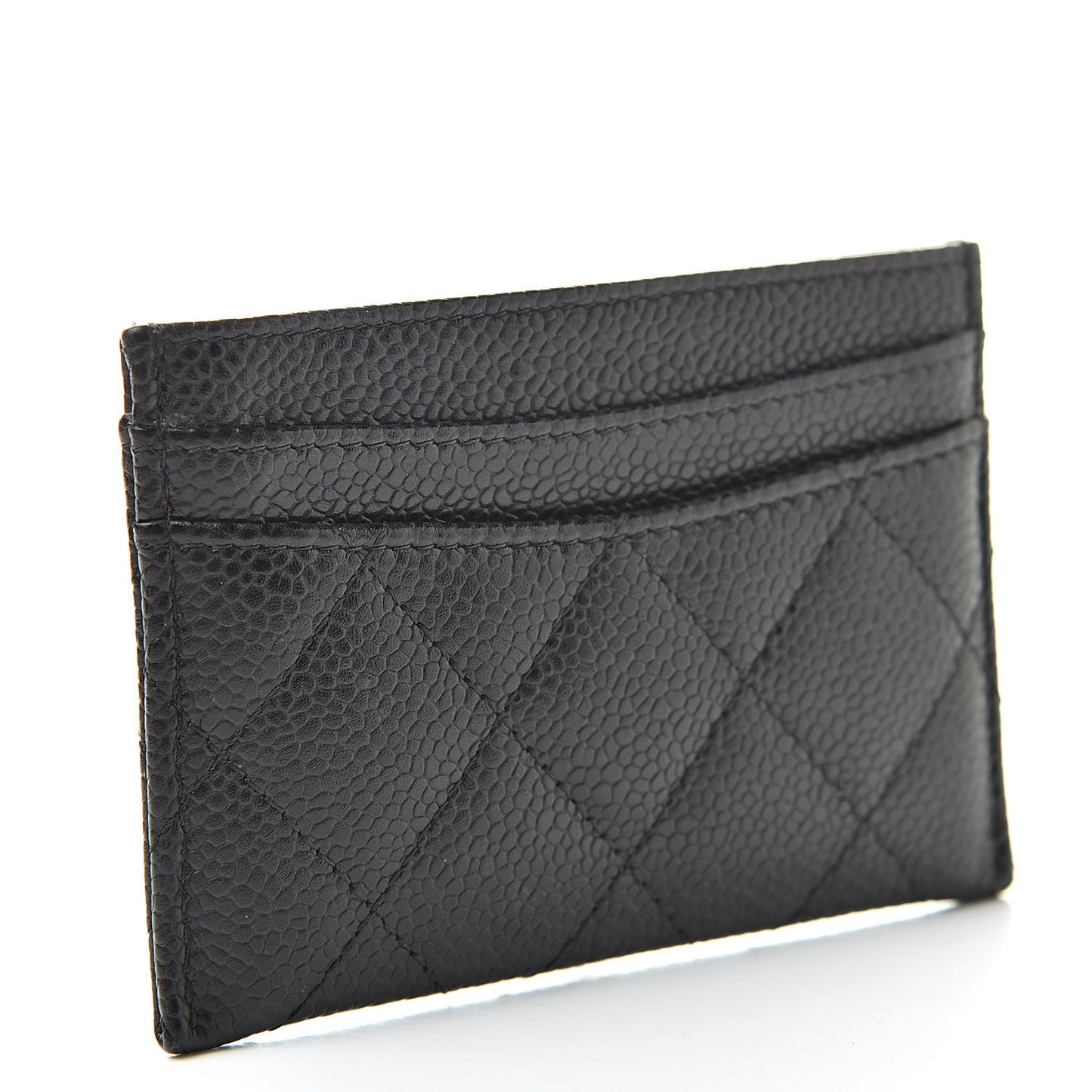 Caviar Quilted Card Holder Black