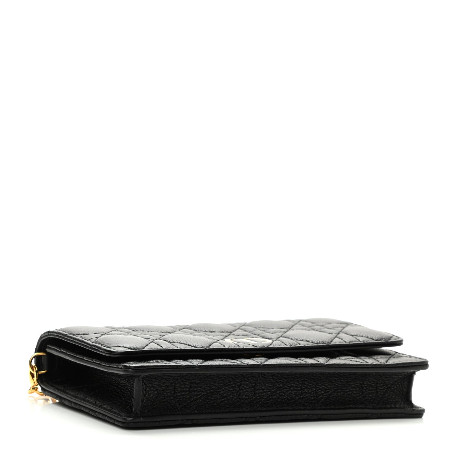 Supple Calfskin Caro Pouch with Chain Black