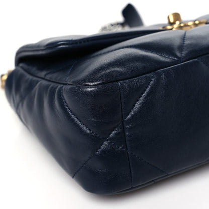 Chanel Lambskin Quilted Medium Chanel 19 Flap Navy Blue 9 of 10