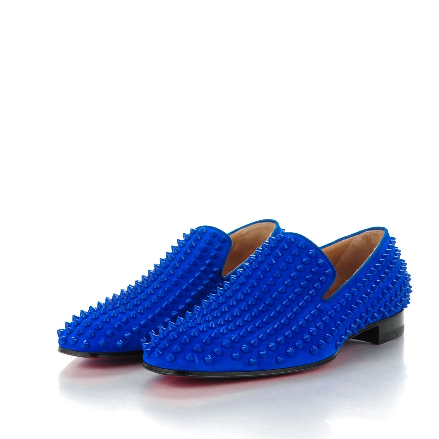 Christian Louboutin Mens Veau Velours Spikes Dandelion Flat 42.5 Electric 3 of 8