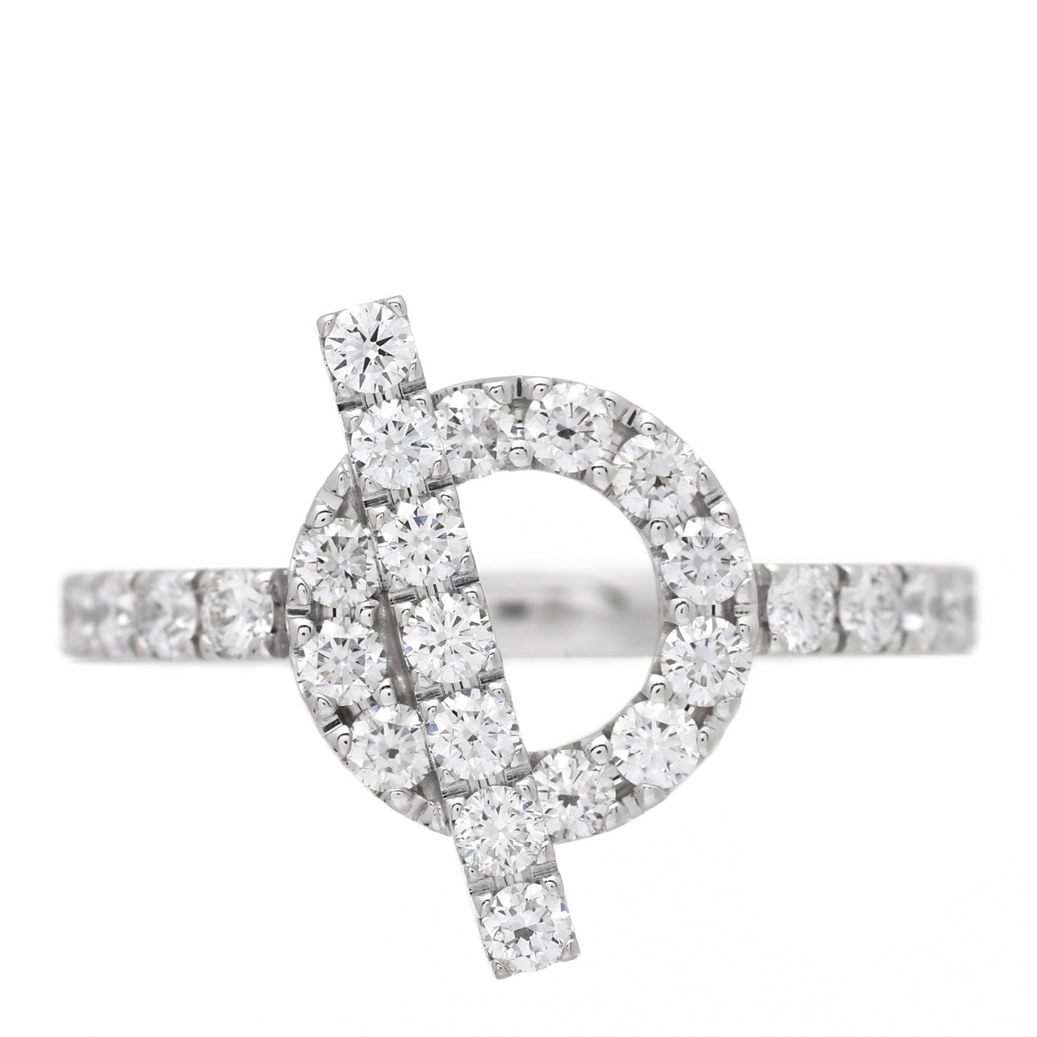 Hermes 18K White Gold Diamond Finesse Ring 52 6 1 of 5