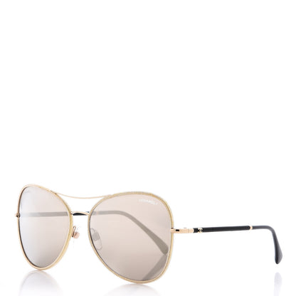 Chanel Pilot Fall Sunglasses 4227 Gold 1 of 7