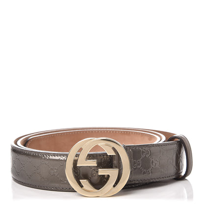 Gucci Shine Microguccissima Interlocking G Belt 100 40 Acero 1 of 7