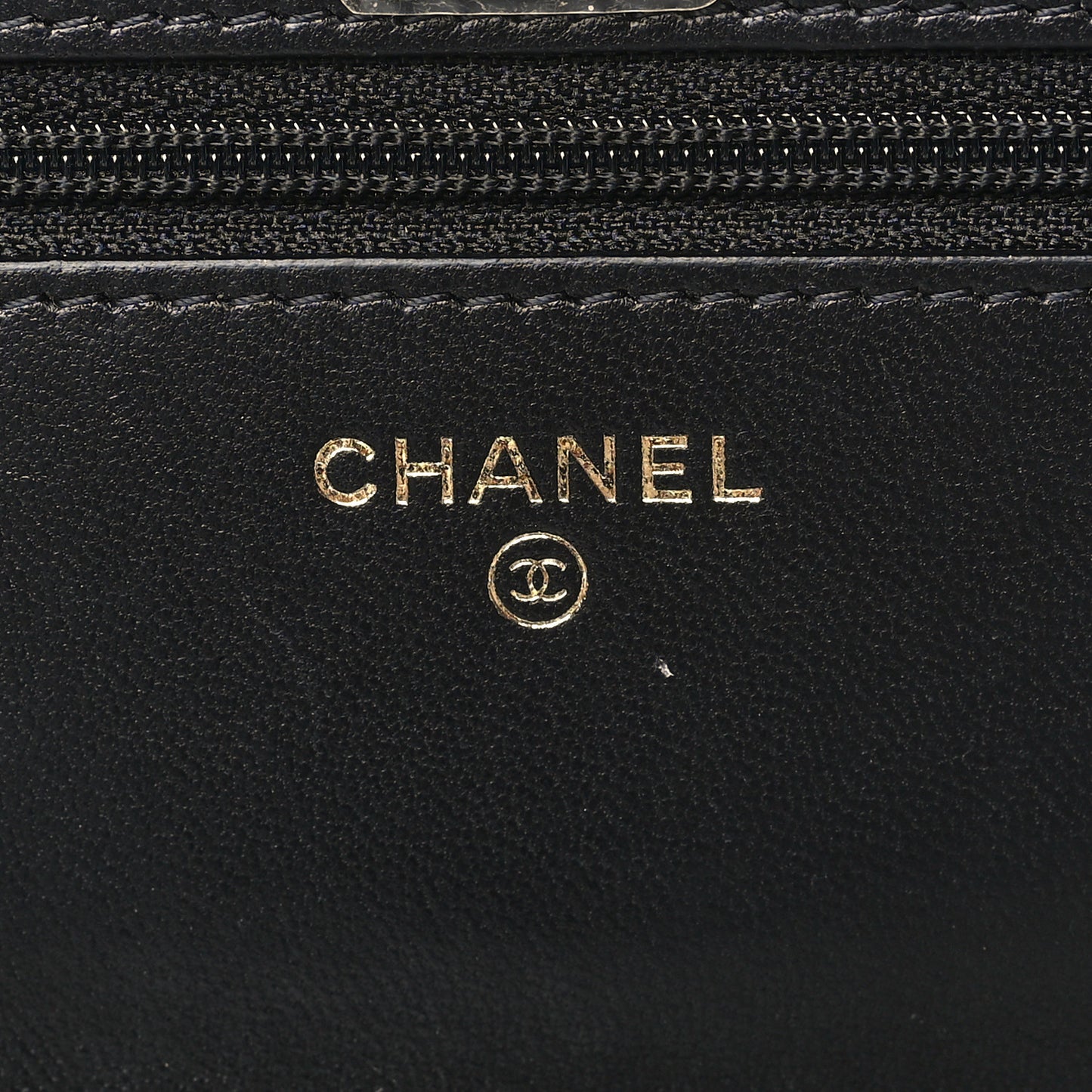 Lambskin Quilted Trendy CC Wallet On Chain WOC Black