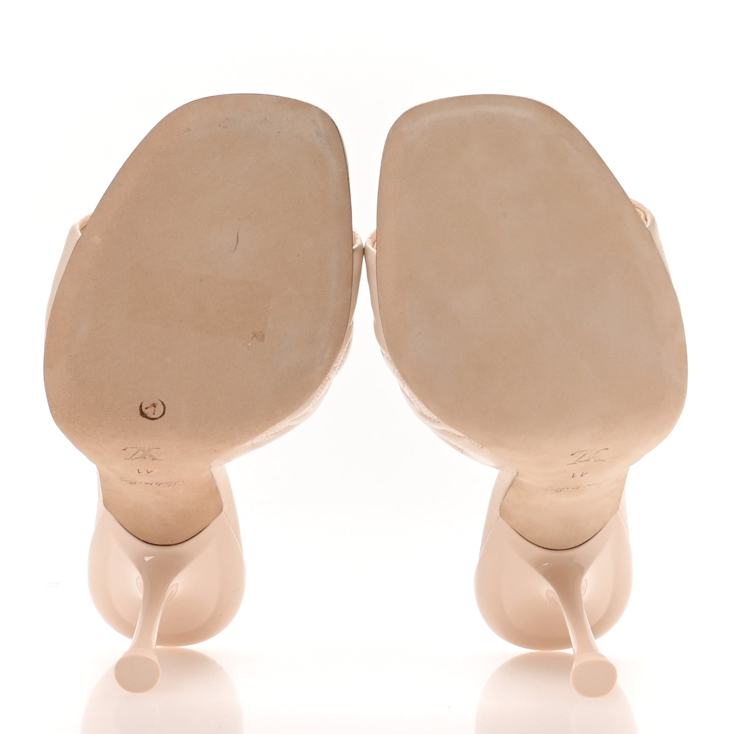 Lambskin Embossed Monogram Revival High Heel Mules 41 Beige