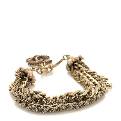 Chanel Enamel Gripoix Multi Strand Chain Bracelet Gold 1 of 5