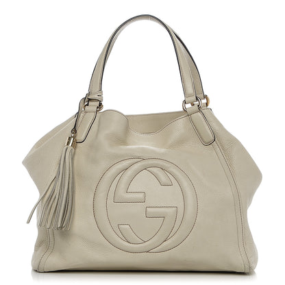 Gucci Pebbled Calfskin Medium Soho Shoulder Bag Off White 1 of 9