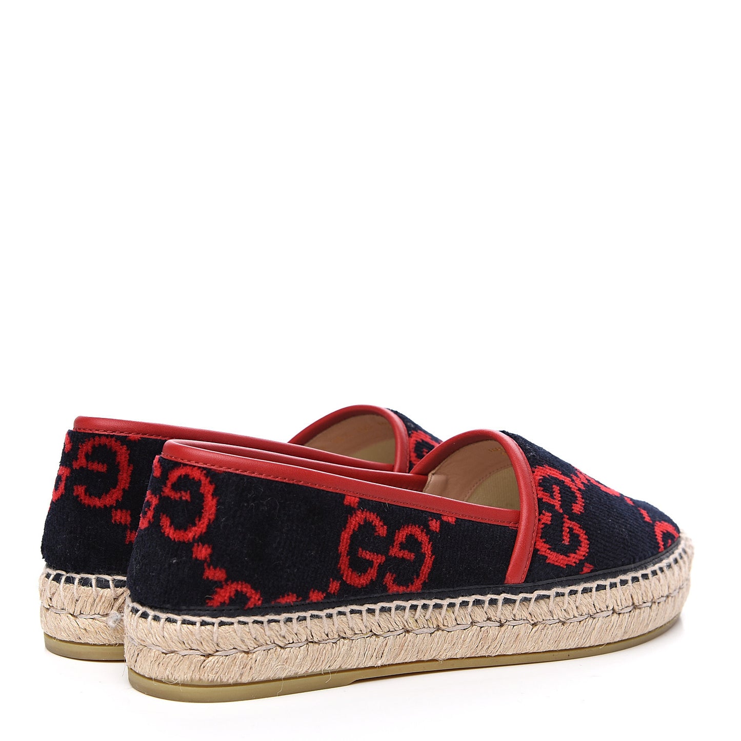Terry Cloth GG Monogram Espadrilles 36.5 Blue Red