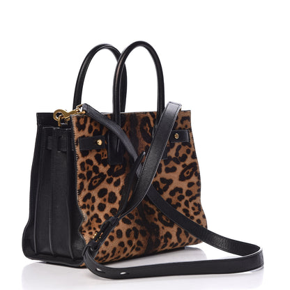 Saint Laurent Pony Effect Calfskin Leopard Print Baby Supple Sac De Jour 3 of 25