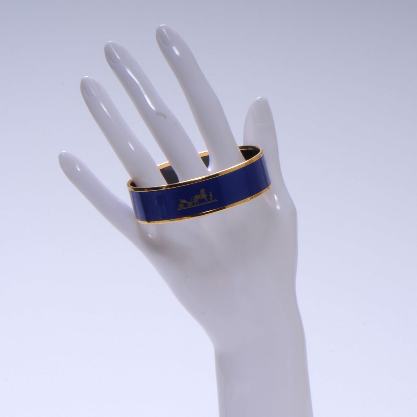 Enamel Wide Caleche Bracelet Bleu 65