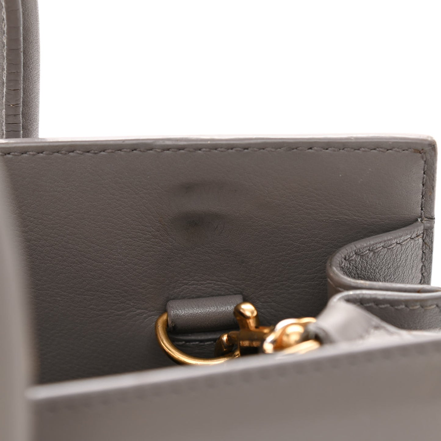 Grained Calfskin Baby Sac De Jour Fog