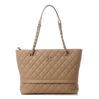 Chanel Caviar Quilted Rolled Up Tote Beige 1 of 8