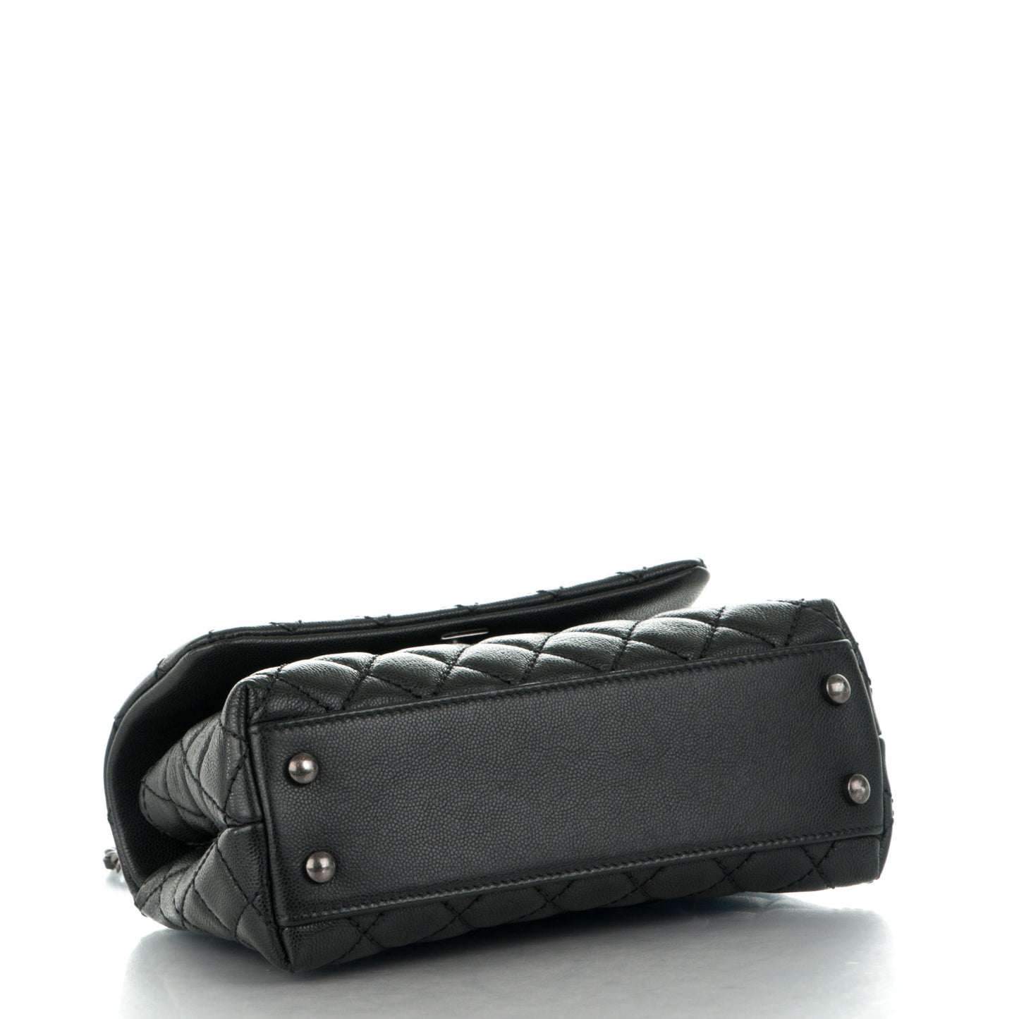 Caviar Quilted Mini Coco Handle Flap Black