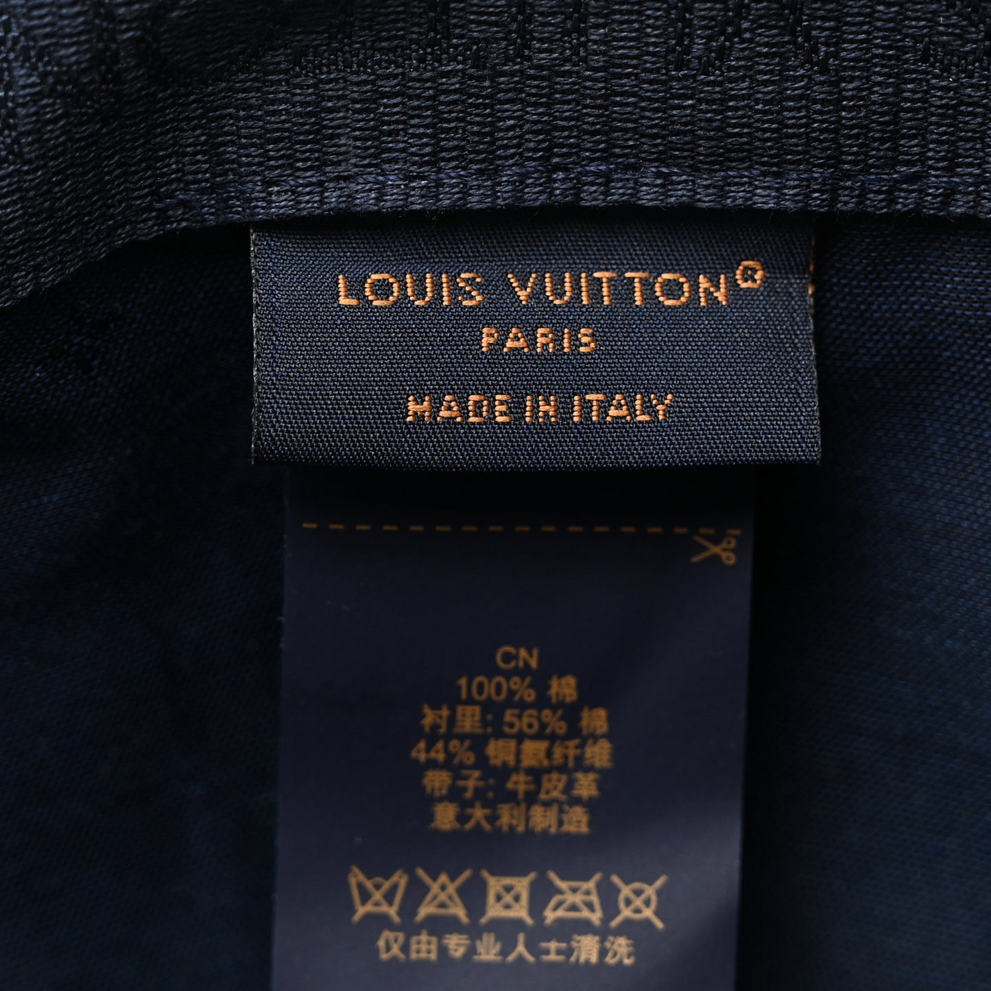 Monogram Washed Denim Cap L Blue