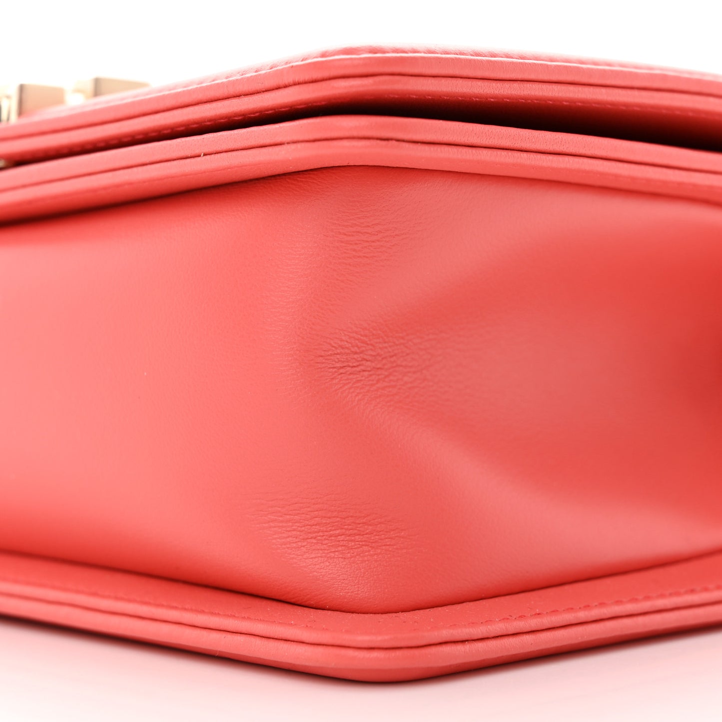 Calfskin Quilted Small Boy Flap Coral