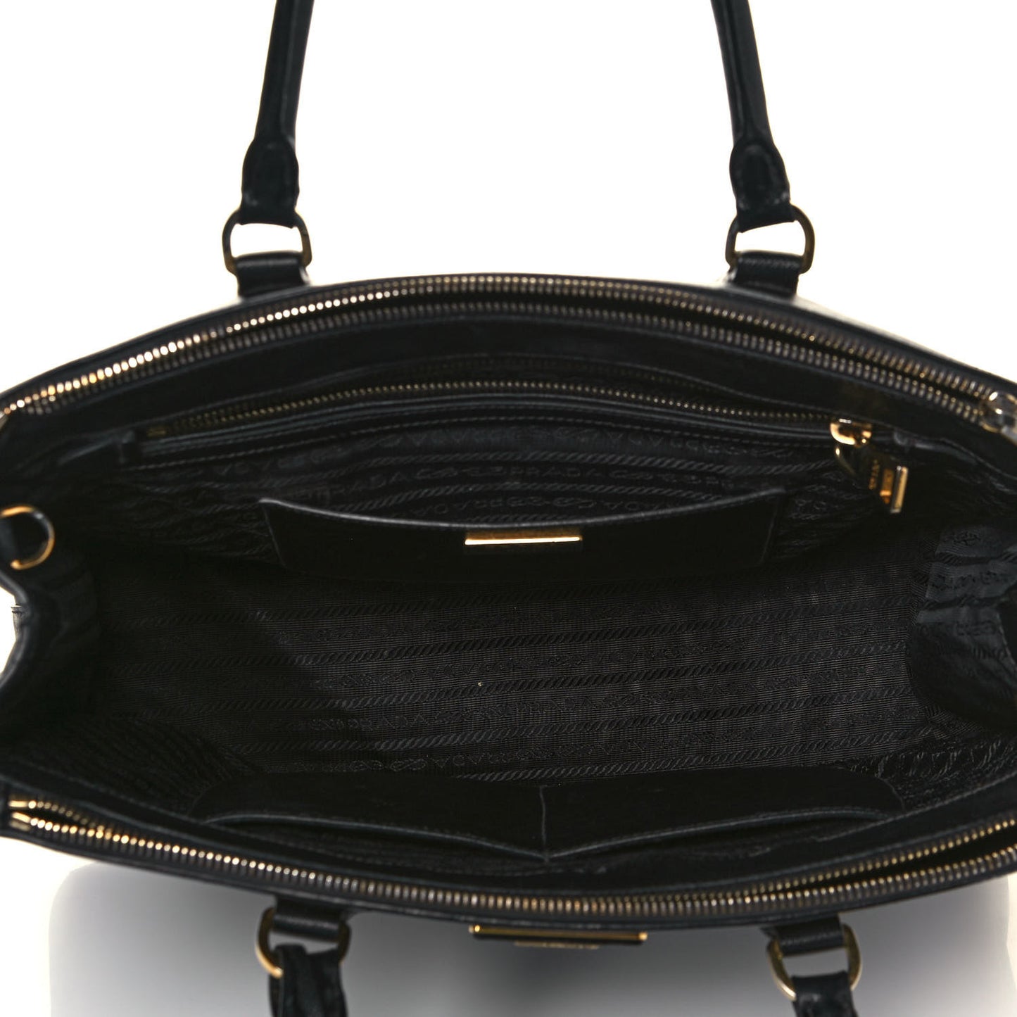 Saffiano Medium Galleria Double Zip Tote Black