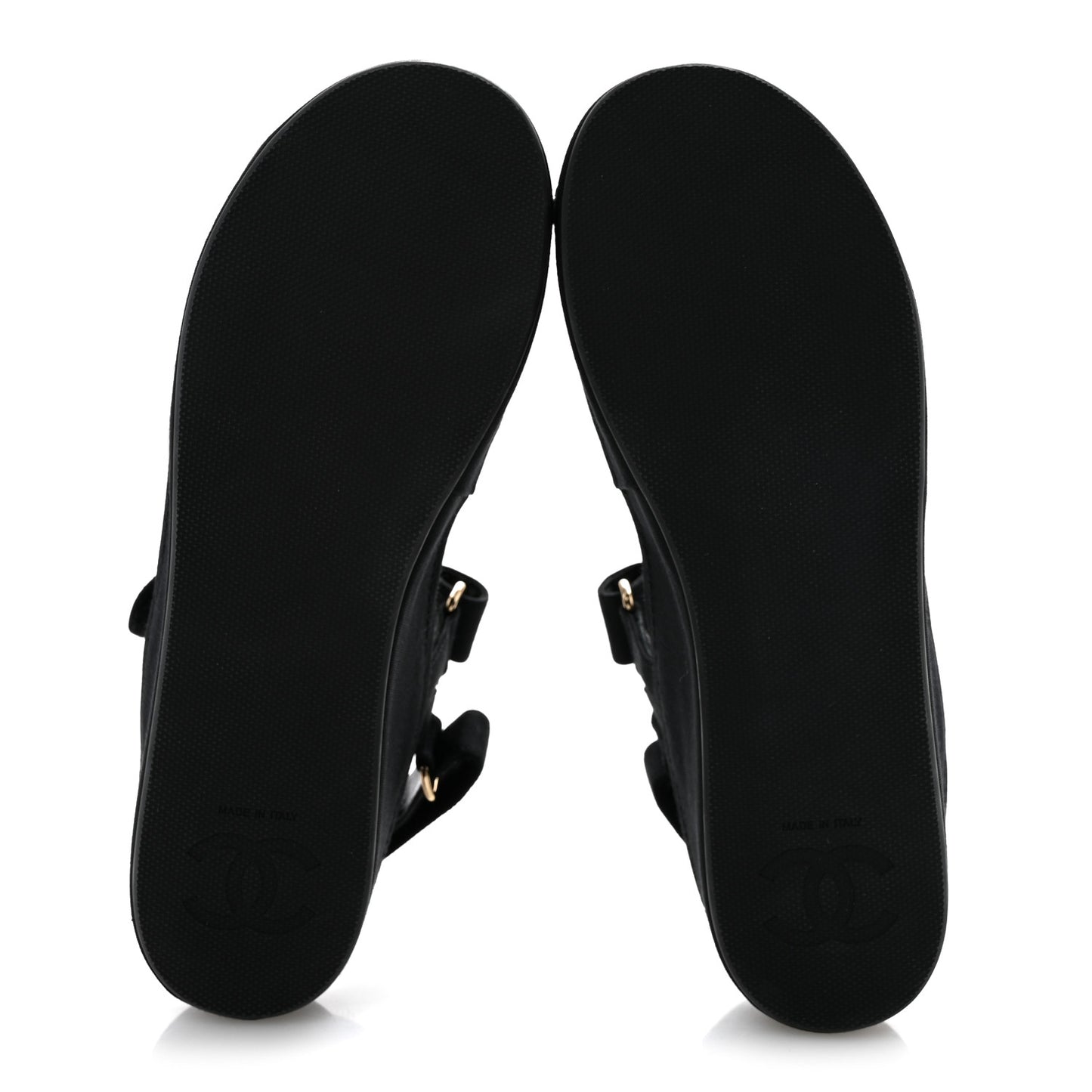 Grosgrain Crystal Logo Platform Sandals 38 Black