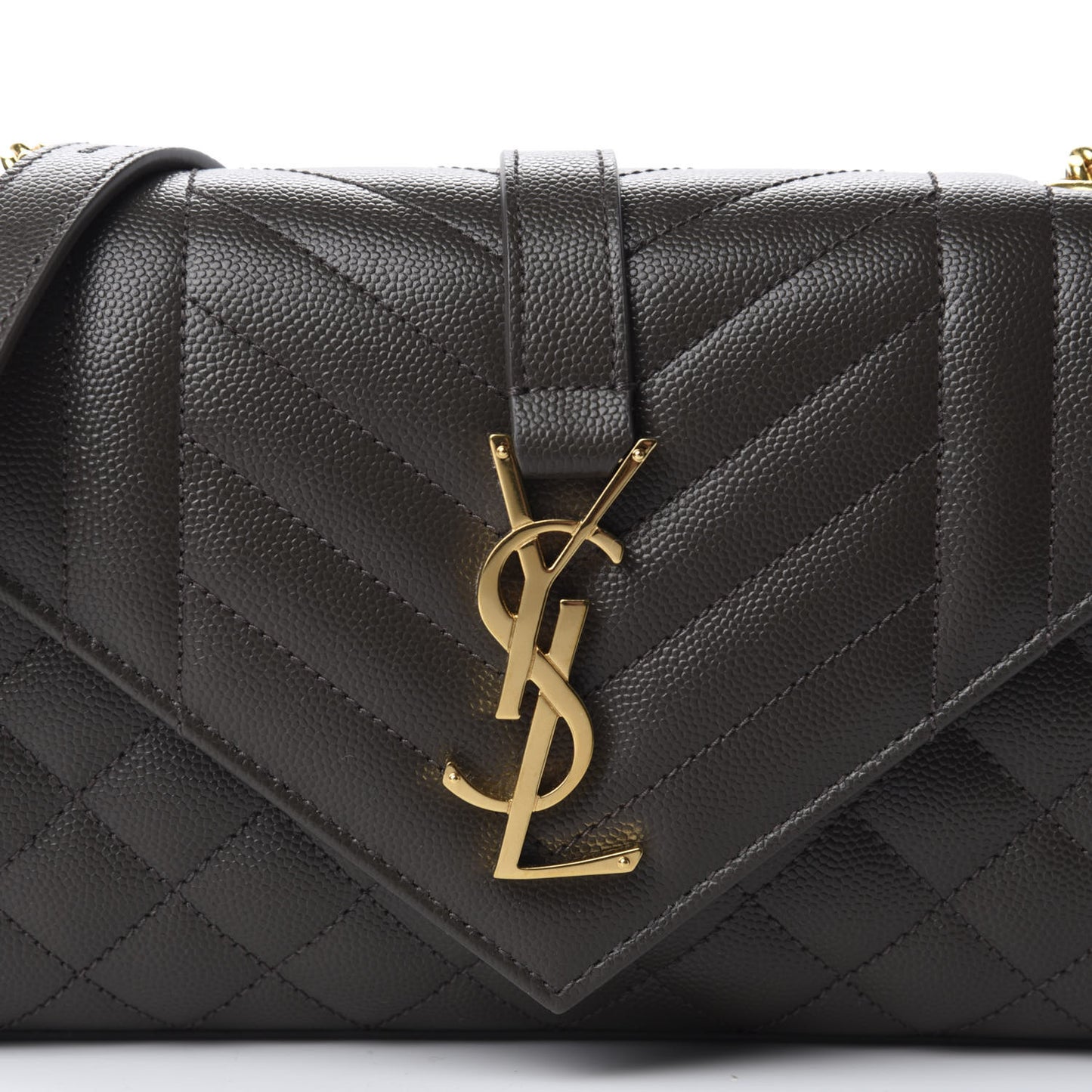 Grain De Poudre Textured Mixed Matelasse Triquilt Small Monogram Satchel Pebble