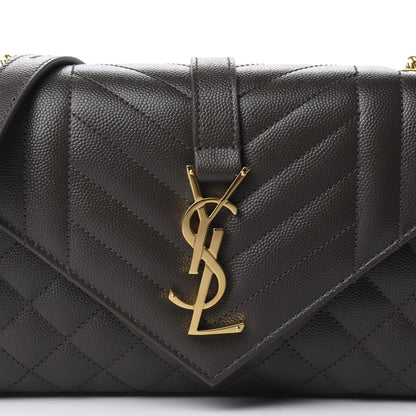 Saint Laurent Grain De Poudre Textured Mixed Matelasse Triquilt Small Monogram Satchel Pebble 10 of 10