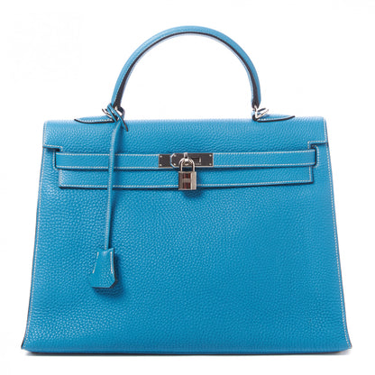 Hermes Togo Kelly Sellier 35 Blue Jean 1 of 35