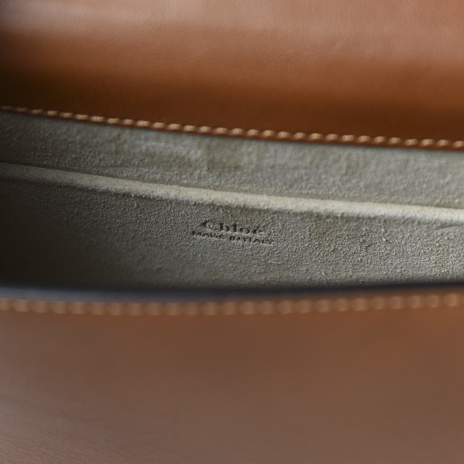 Chloe Calfskin Suede Small Nile Bracelet Bag Caramel 8 of 10