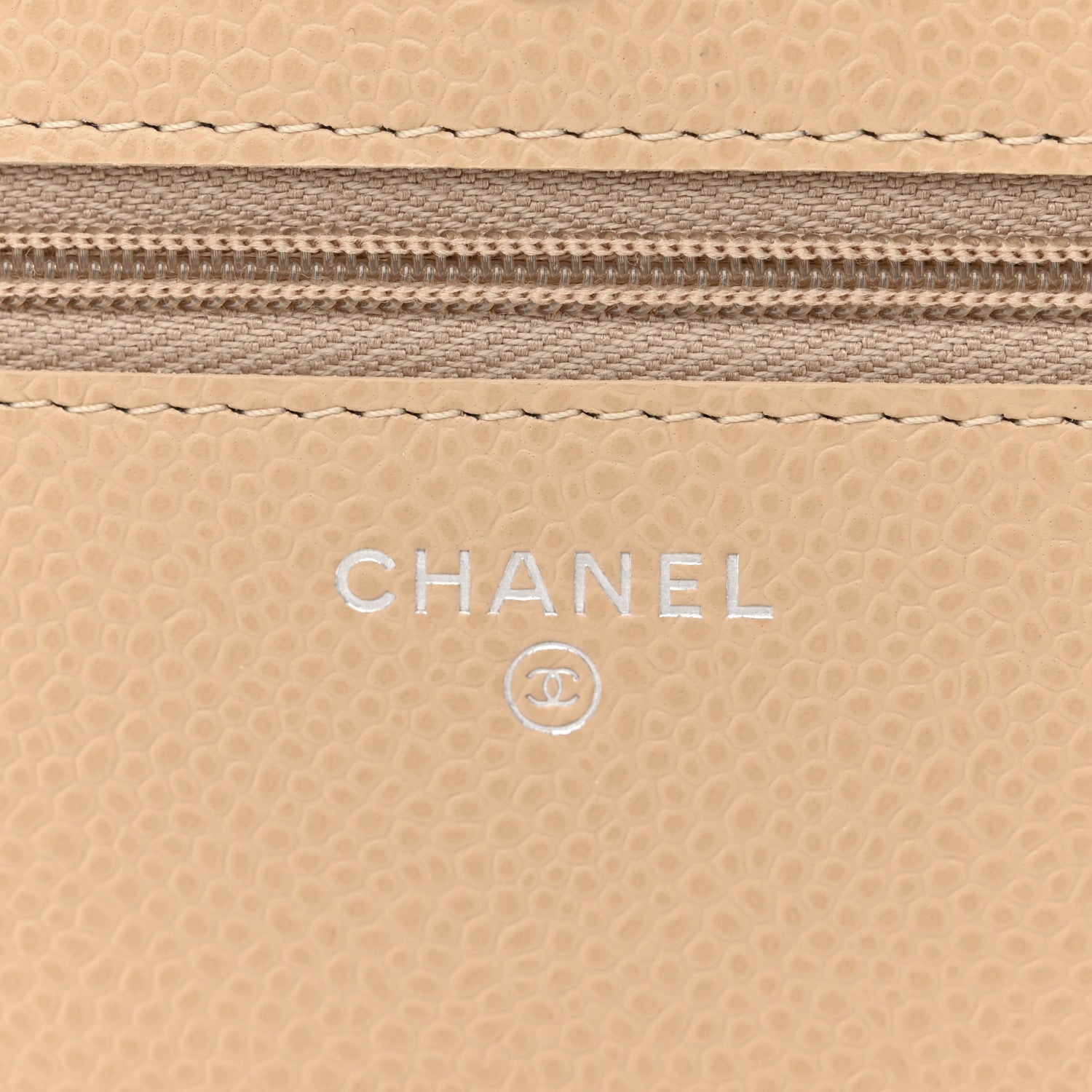 Chanel Caviar Quilted Wallet on Chain WOC Beige 6 of 13