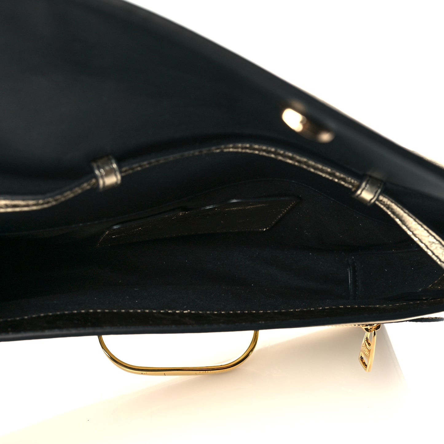 Metallic Crash Calfskin The Story Crossbody Bag Gold