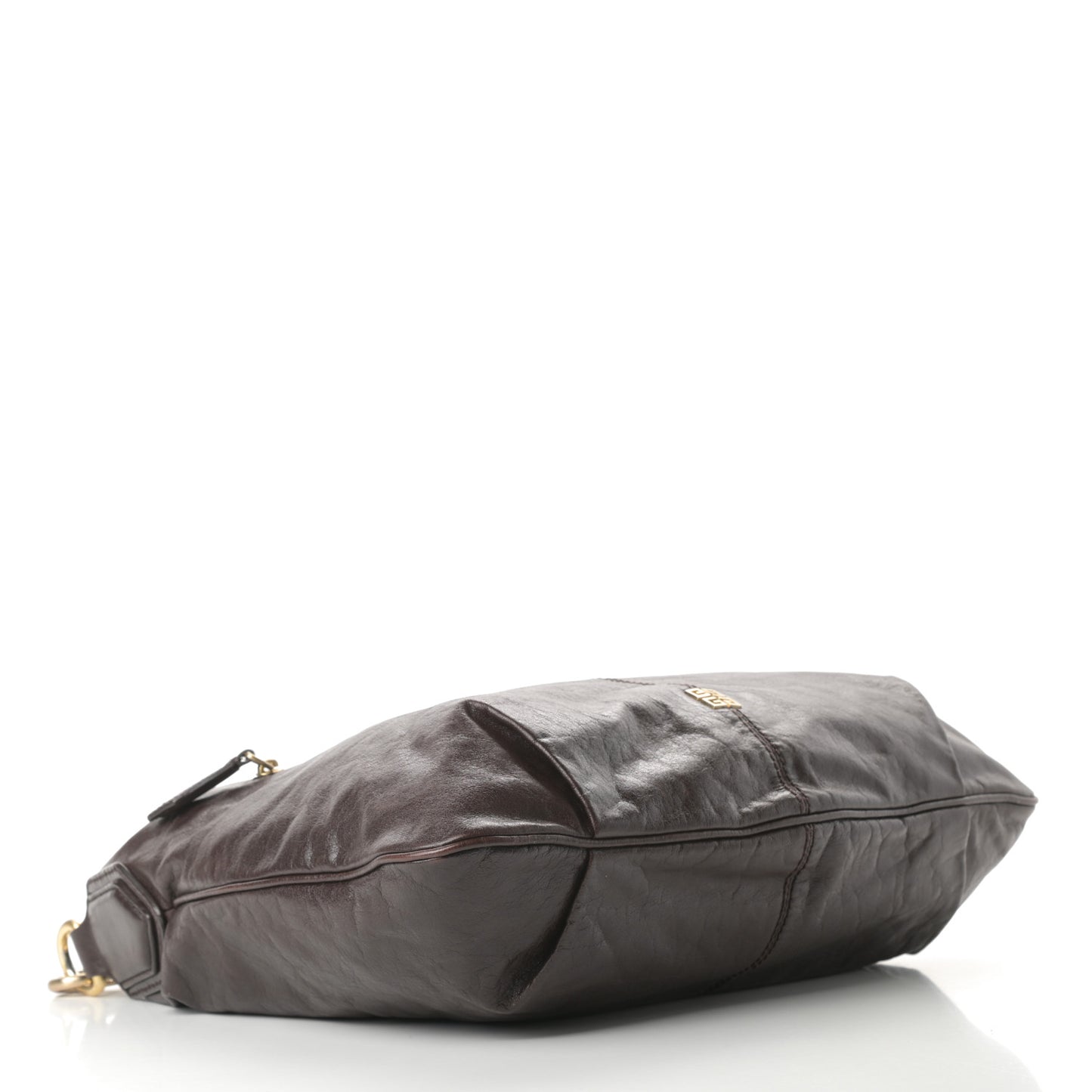 Calfskin Zip Top Hobo Brown