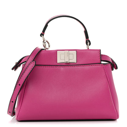 Fendi Nappa Micro Peekaboo Iconic Satchel Magenta 1 of 11